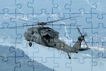 Blackhawk helicopter over Austria jigsaw puzzle