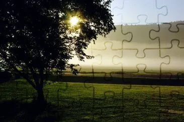 Country road and mist jigsaw puzzle