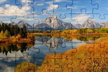 Mt. Moran and Oxbow Bend, Wyoming, USA jigsaw puzzle