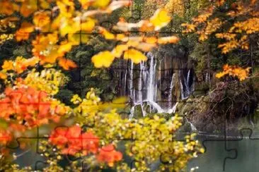 Cascata nel fogliame