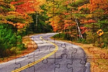 Winding Autumn Road jigsaw puzzle