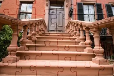 Red Sandstone Steps to Townhouse Door Washington DC, USA jigsaw puzzle