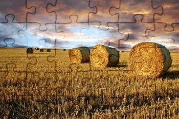 Straw Rolls and Dramatic Sky jigsaw puzzle