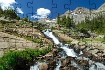 Waterfall in Colorado Rocky Mountains jigsaw puzzle