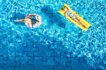 Girls have fun in water on family vacation  jigsaw puzzle