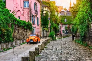 Old street in quarter Montmartre in Paris, France jigsaw puzzle