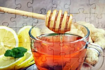 Honey, ginger, lemon and cup of tea jigsaw puzzle