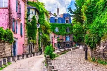 Street in quarter Montmartre in Paris, France jigsaw puzzle