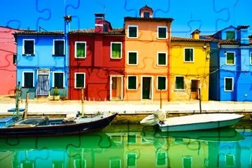 Venice landmark, Burano island canal jigsaw puzzle