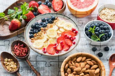 Acai Smoothie bowl with granola, banana, strawberr jigsaw puzzle