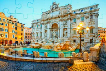 Trevi Fountain (Fontana di Trevi) in the morning l jigsaw puzzle