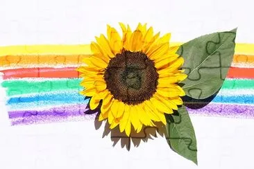 Sunflower With Painting jigsaw puzzle