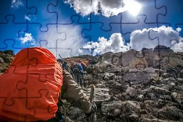 Hiking on a Mountain jigsaw puzzle