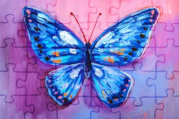 Blue Butterfly Painting jigsaw puzzle