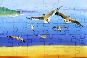 Watercolor Seagulls jigsaw puzzle