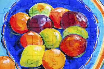 Blue Bowl With Fruits jigsaw puzzle