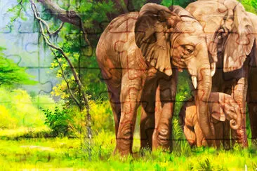 Elephant Oil Painting jigsaw puzzle