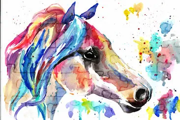 Colourful Horse Painting jigsaw puzzle