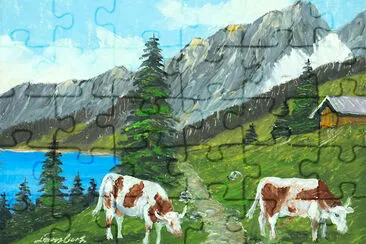 Landscape Mountains and Lake jigsaw puzzle