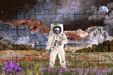 Astronaut in Nature Collage jigsaw puzzle