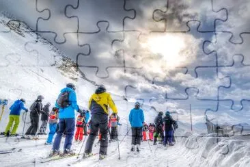 Skiing in the Snow jigsaw puzzle