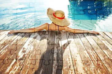 Woman at Poolside jigsaw puzzle