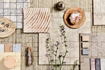 Posa piatta di Creative Beige Architect Moodboard