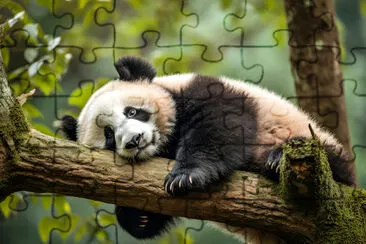 Giant Panda on a Tree jigsaw puzzle