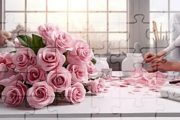 Table Rose Bouquet jigsaw puzzle