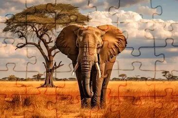 Elephant in the Savanna jigsaw puzzle