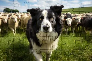 Border Collie with Sheep jigsaw puzzle