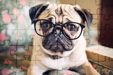 Dog wearing glasses (AI) jigsaw puzzle