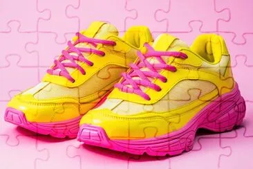 Pink-Yellow Sport Shoes jigsaw puzzle