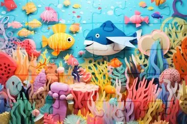 Underwater jigsaw puzzle