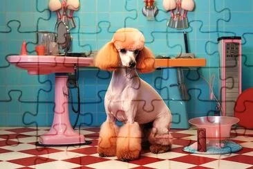 Grooming Poodle jigsaw puzzle