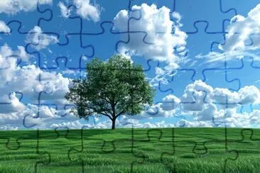 Green Landscape with a Tree jigsaw puzzle