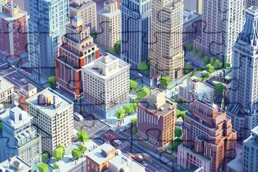 A Bustling Urban Cityscape jigsaw puzzle