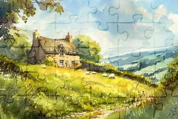 Peaceful Countryside Morning jigsaw puzzle