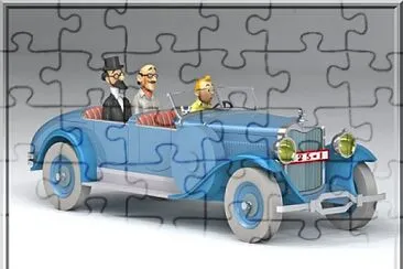 Tintin en voiture jigsaw puzzle