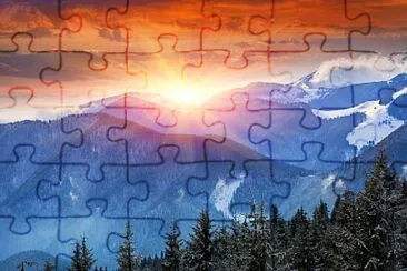 Sunrise over mountains jigsaw puzzle