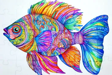 Zentangle Tropical Fish jigsaw puzzle