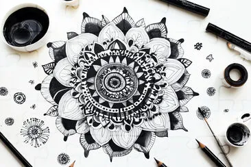 Zentangle Inspired Mandala jigsaw puzzle