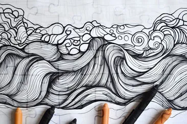 Zentangle Waves of the Ocean jigsaw puzzle