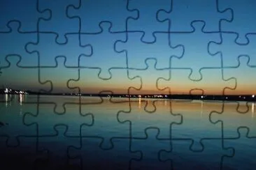 50 Shades of...Blue  at sunset   L jigsaw puzzle