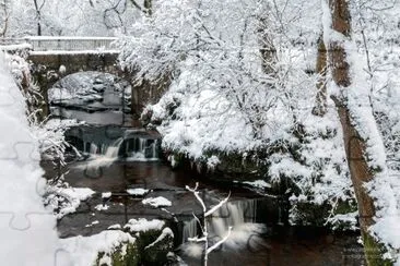 Waterfall in snow