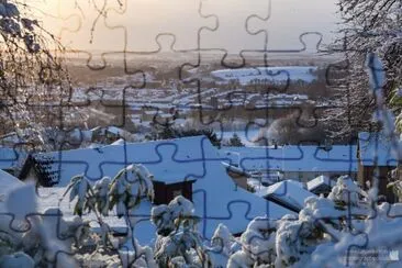 snowy rooftops