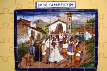 Mural de azulejos, San JosÃ© Costa Rica.