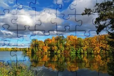 automne au bord de l 'eau jigsaw puzzle