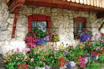 Casa con flores