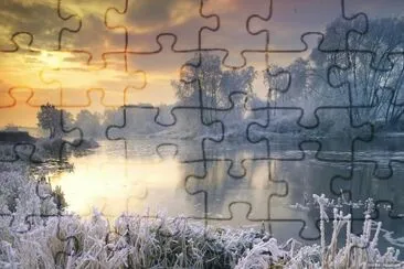 Ã©tang en hiver jigsaw puzzle